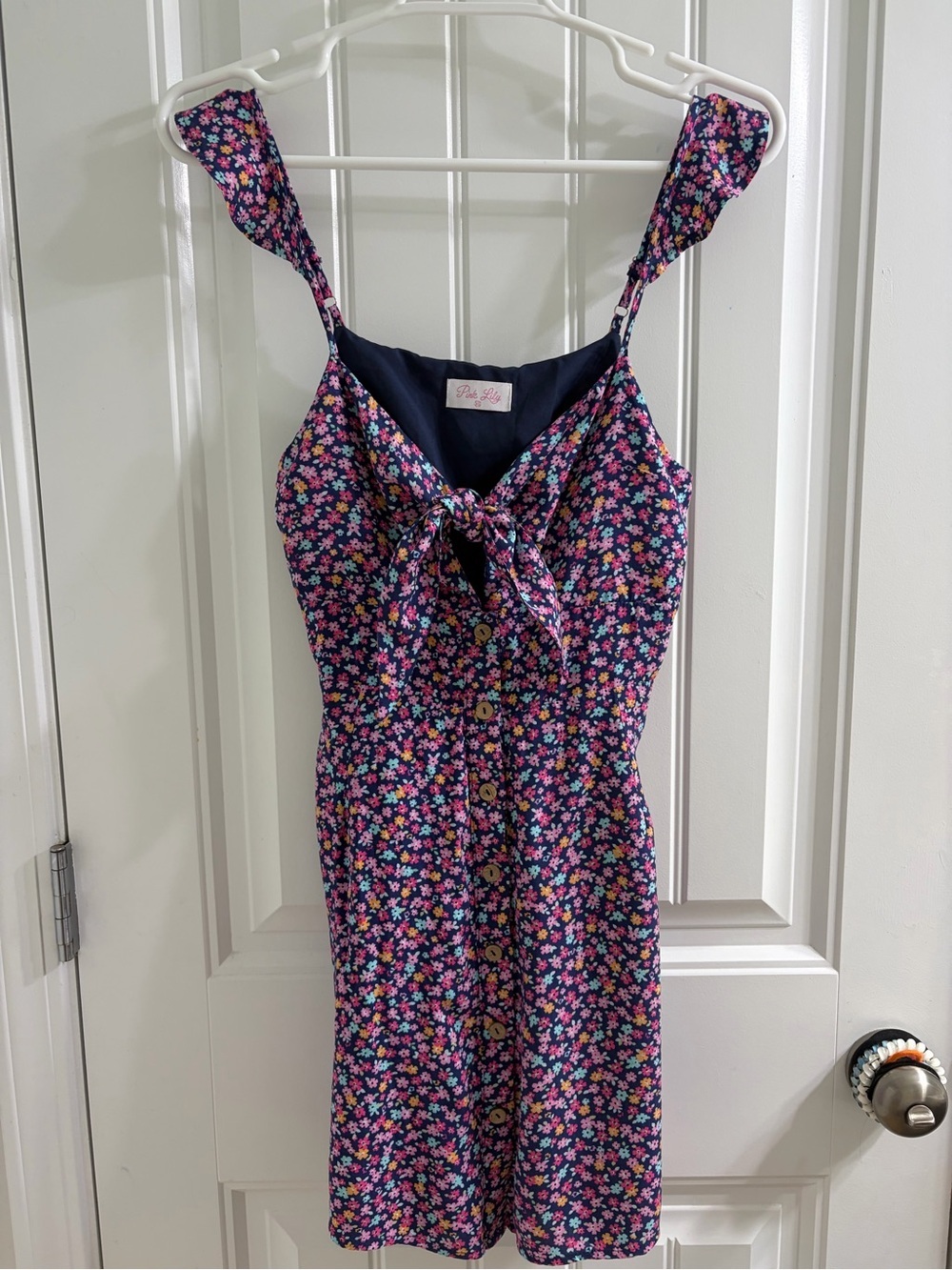 Pink Lily Navy Gathered Bodice Dress - Picture 2 of 7